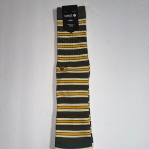 Stance Men's Casual Socks - Yellow, White, and olive Stripes